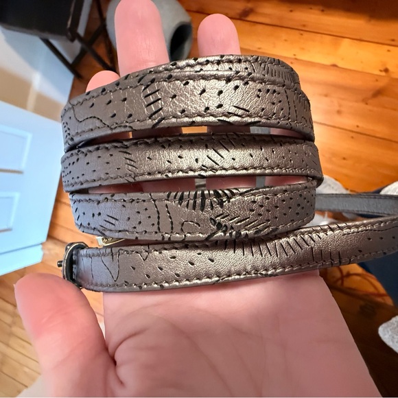 Burberry Gunmetal Leather Multi Wrap Belt - Picture 1 of 7